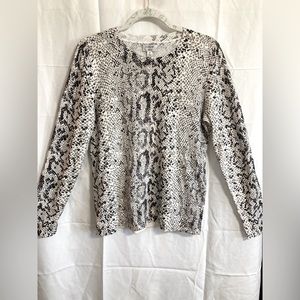J. Crew Teddie Collection Snakeskin Print 100% Cotton Blouse